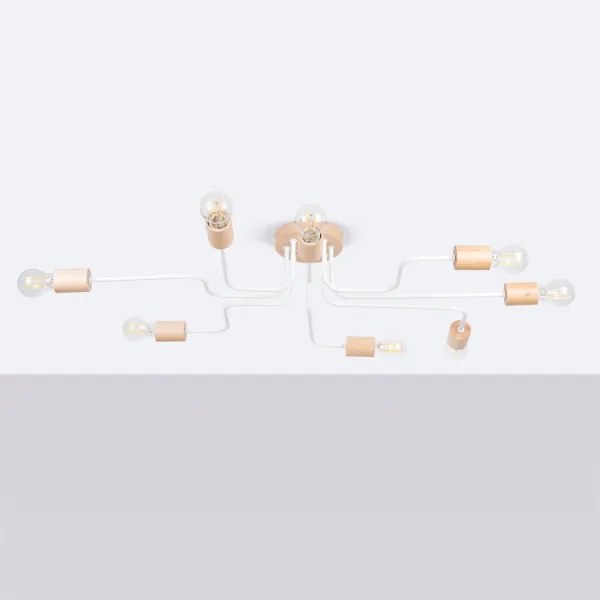 Lustră aplicată Sollux SL.1667 TIMBO 8xE27/15W/230V alb/bej/fag