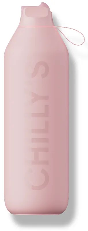 Sticlă termos Chilly's Bottles - roz pal 1000ml, colecția Series 2 Flip