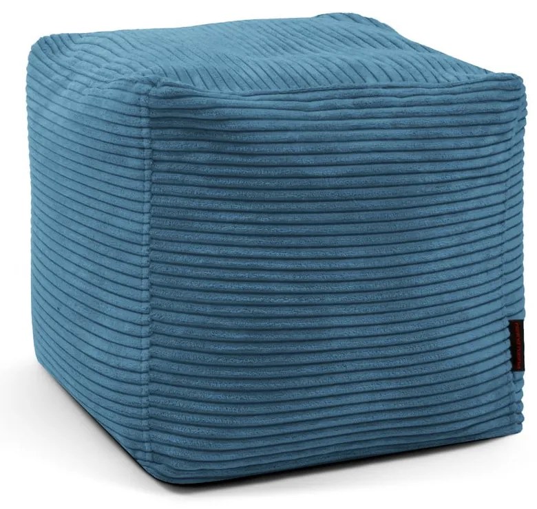 Fotoliu bean bag albastru cu tapițerie din catifea reiată Up! MooG – SLOWDOWN