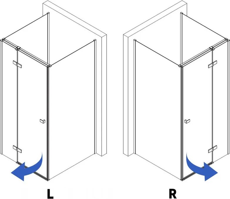 Cabina de dus Rea Atlas 80x80 cu deschidere pe stanga auriu periat