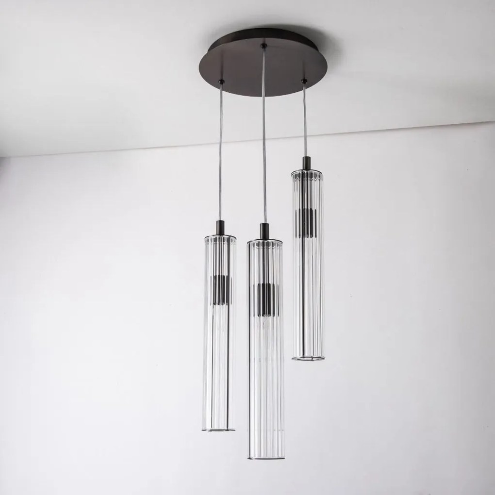 Lustra cu 3 pendule design modern ARIA titan periat