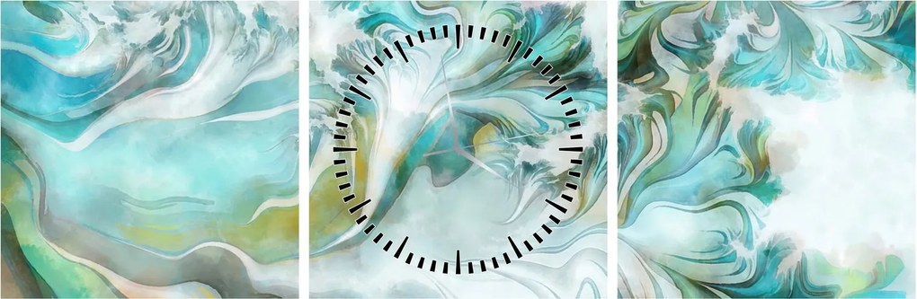 Tablou - Pictura modele abstracte de pictură (cu ceas) (90x30 cm)