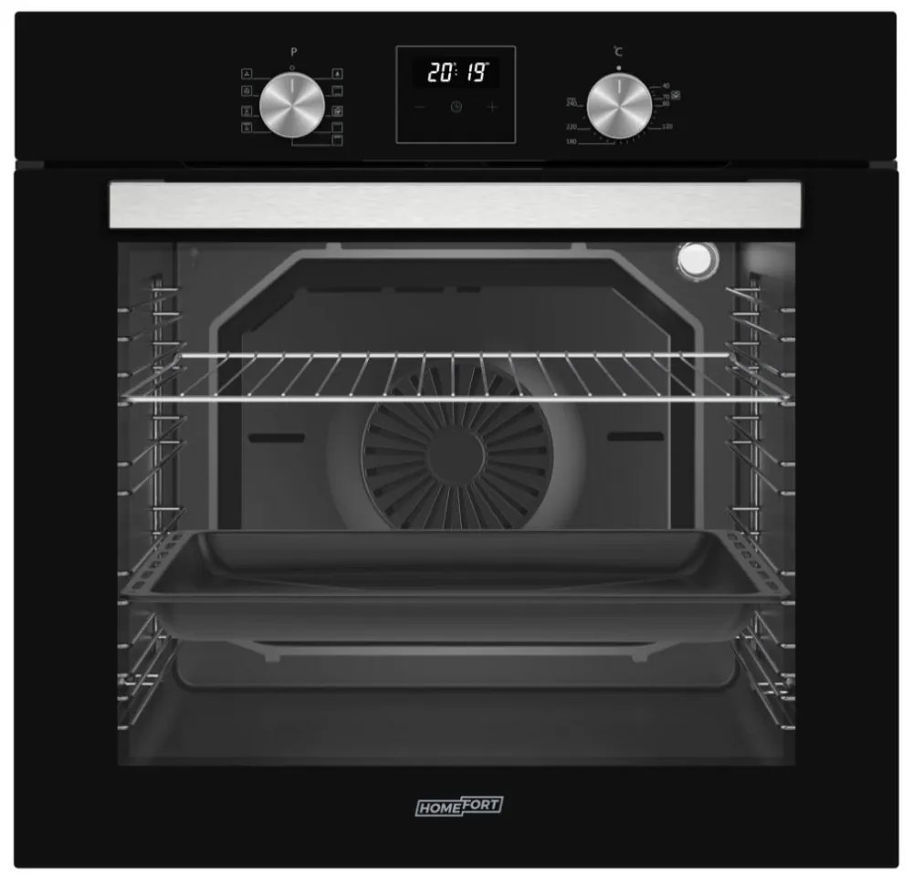 Cuptor încorporat HOMEFORT HSB64DGB cu 9 funcții, 80 L, curățare cu abur