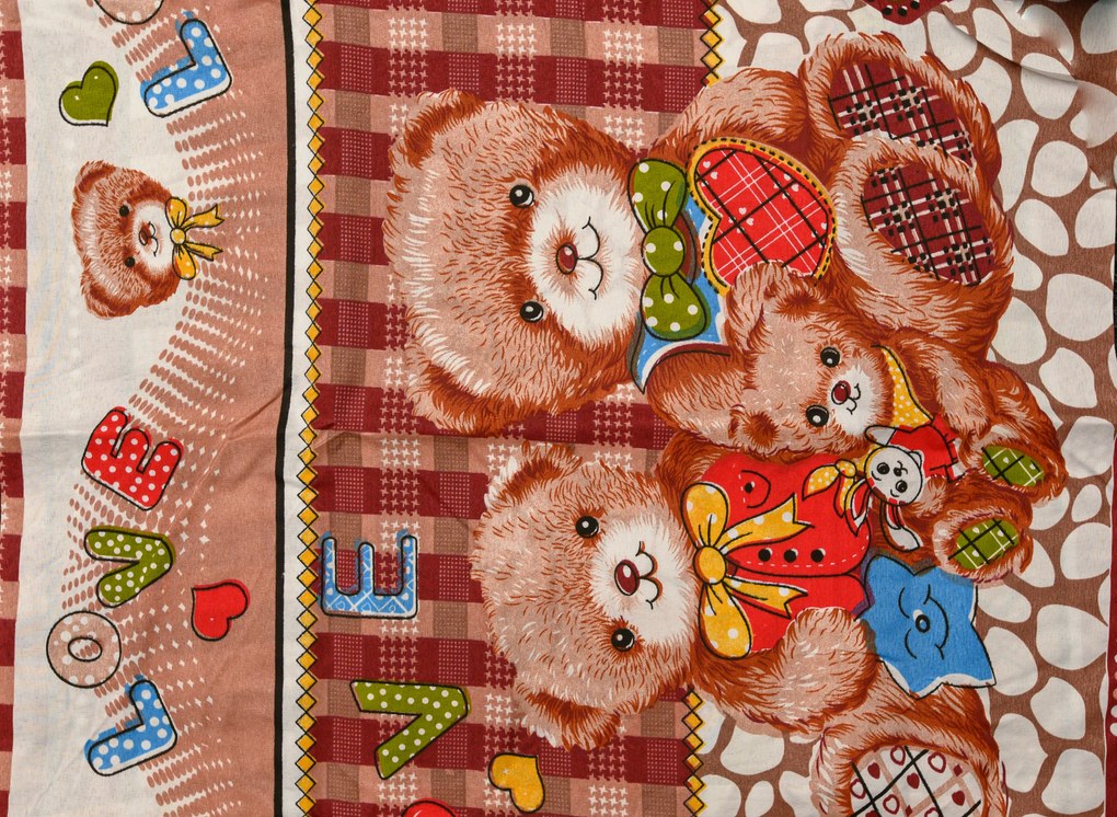 Lenjerii din bumbac pentru patut Culoare maro, TEDDY FAMILY
