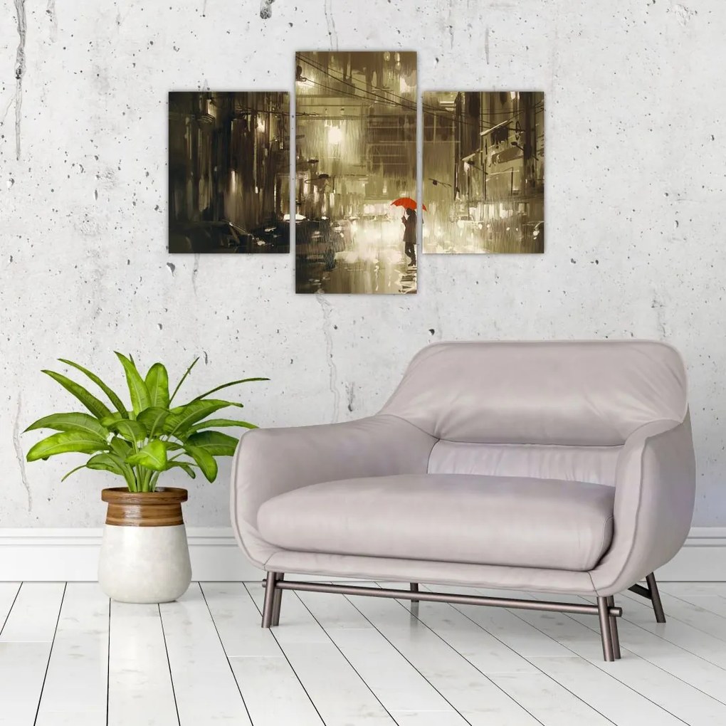 Tablou - Femeie într-o noapte ploioasă (90x60 cm)