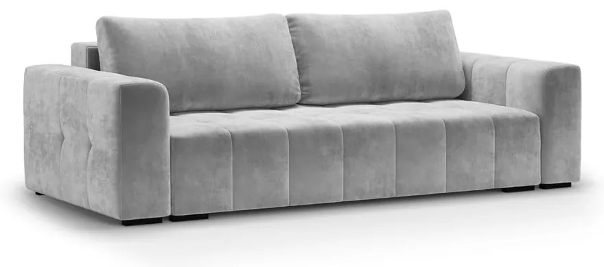 Canapea extensibila din catifea Milo Casa Luca, gri deschis