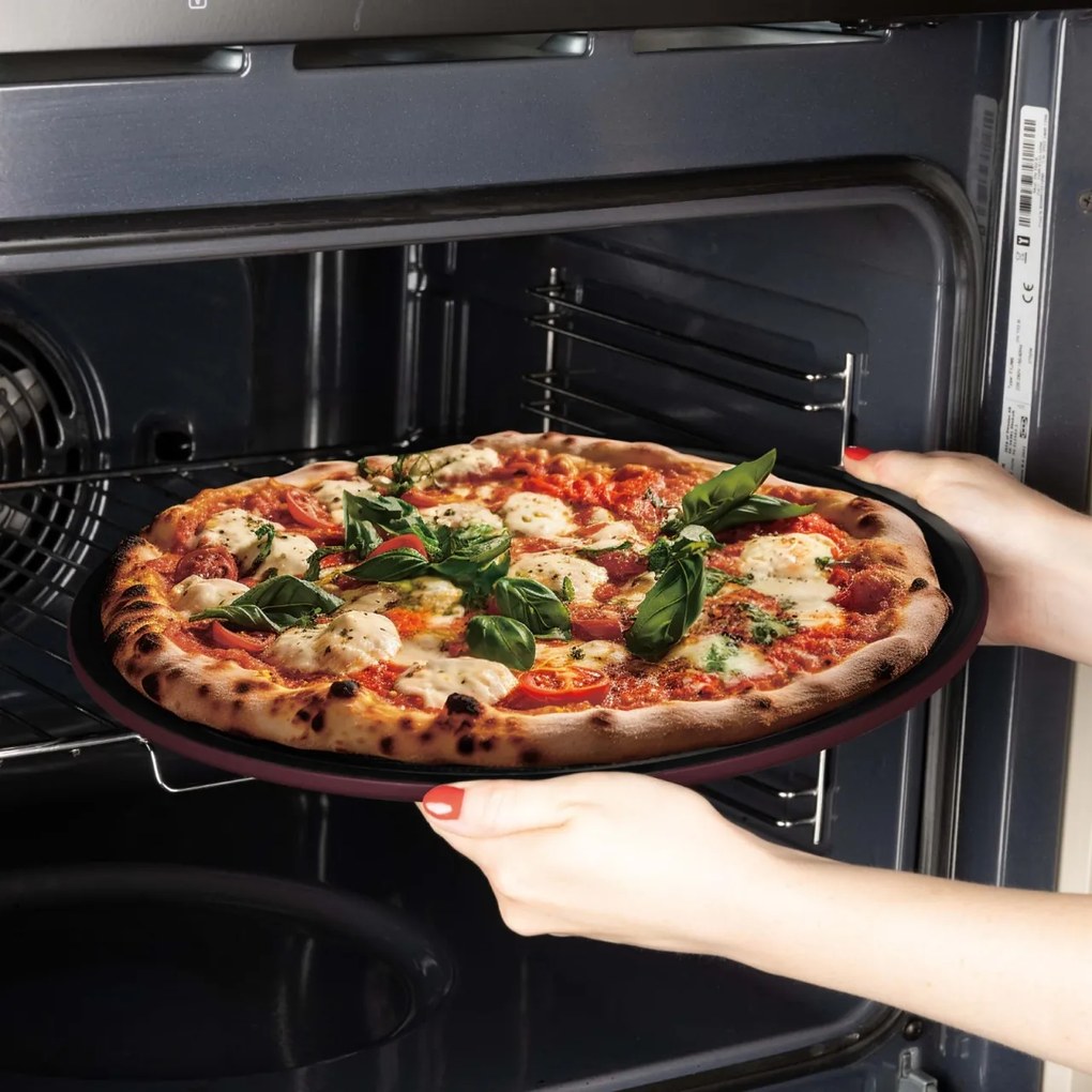 Tava pizza 36 cm Leonardo Berlinger Haus BH 7923, visiniu mat, antiaderenta