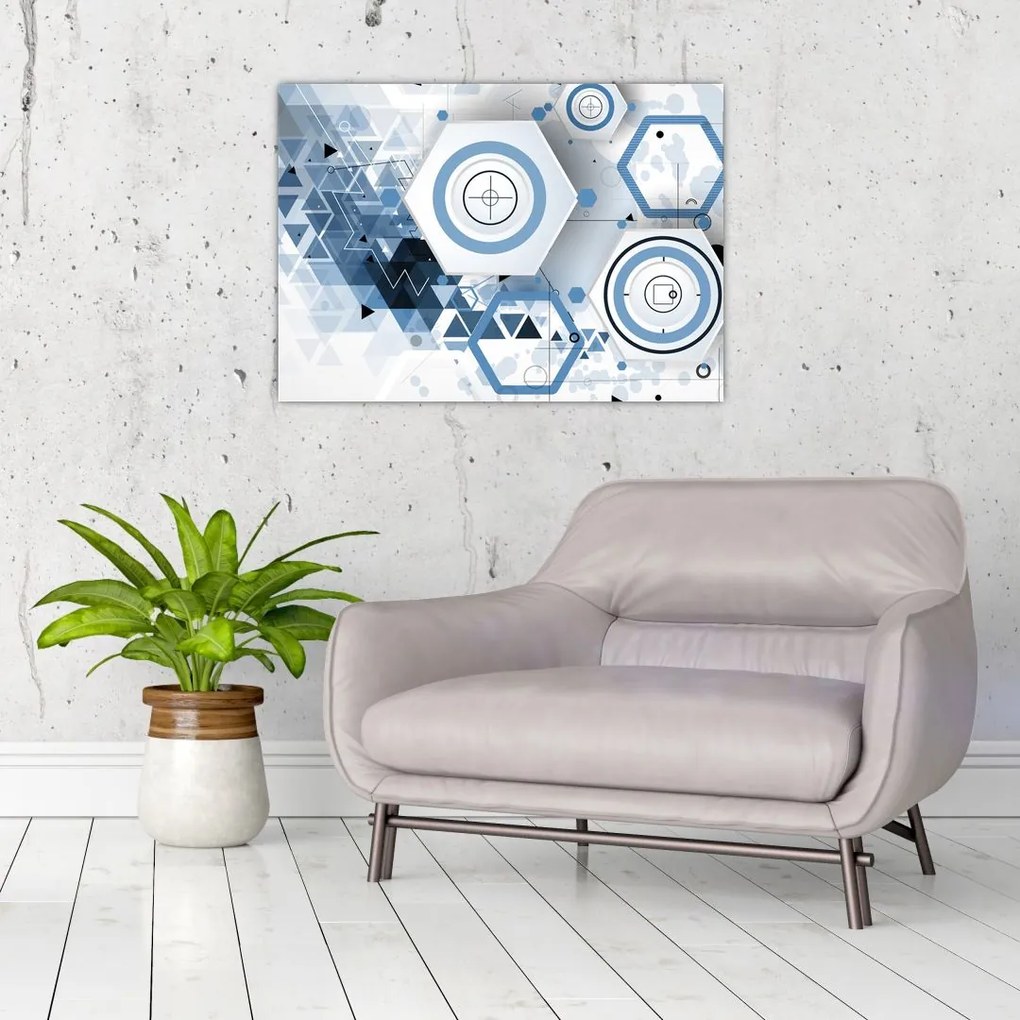 Tablou pe sticlă - Abstract geometric (70x50 cm)