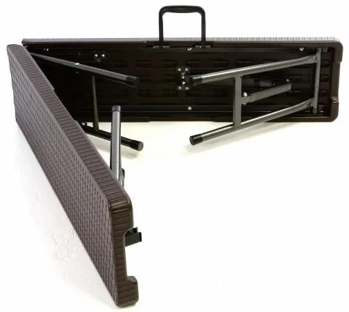 Bancă de grădină pliantă - design rotun maro 180x25 cm