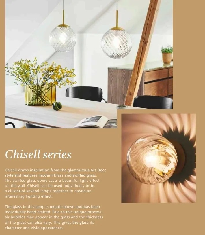 Aplica de perete design Art Deco Chisell 25 Brass