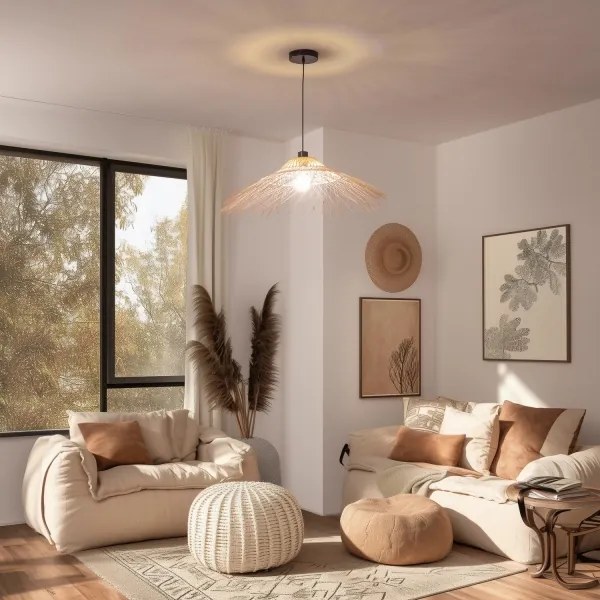 Brilagi - Lustră LED CERIA BOHO pe cablu, 1xE27/40W/230V, Ø 70 cm, bambus