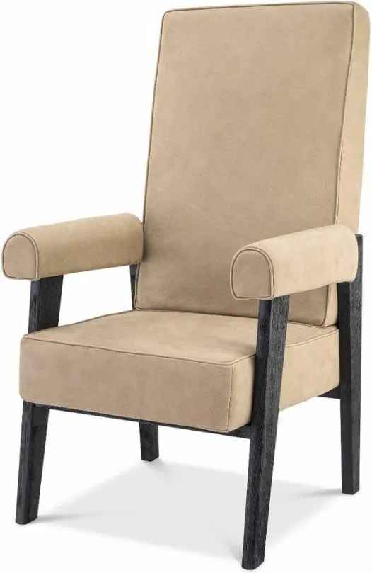 Fotoliu design clasic din piele naturala Milo, bej 114839 HZ