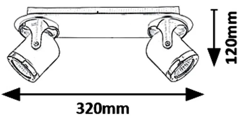 Aplica cu 2 spoturi camera copii APRIL rosu/crom 5038 RX