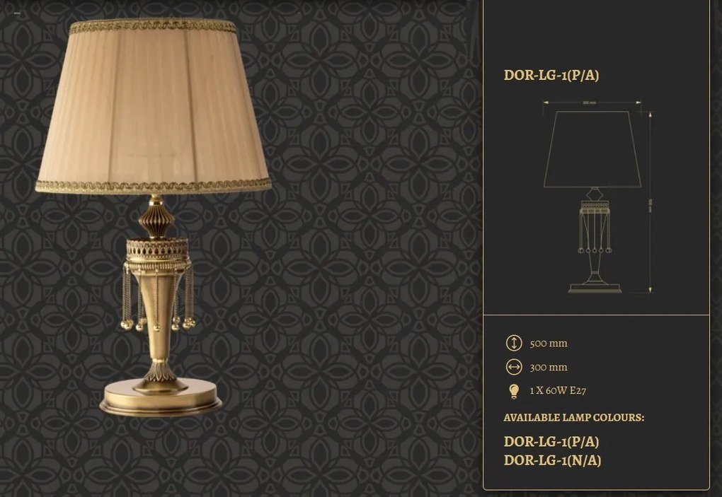 Veioza design clasic realizat manual Dorato