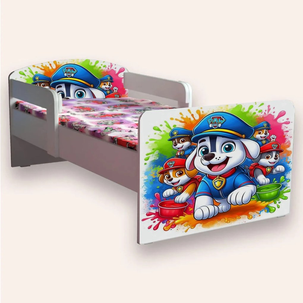 Pat copii Paw Patrol (Patrula catelusilor) cu manere varianta 4 Mic 2-8 ani Cu manere Cu   saltea