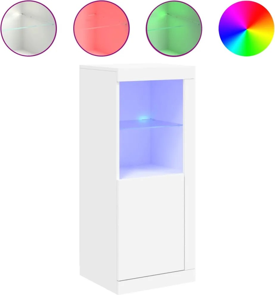 vidaXL Servantă cu lumini LED, alb, 41x37x100 cm