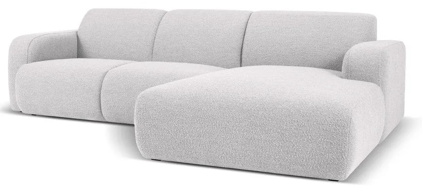 Colțar gri deschis cu tapițerie din stofă bouclé (colț dreapta) Molino – Micadoni Home