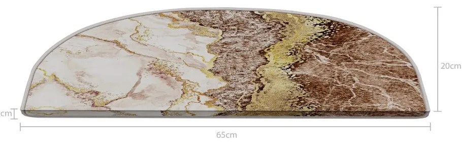 Covorașe pentru scări crem-maro deschis 16 buc. 20x65 cm Golden Marble – Vitaus