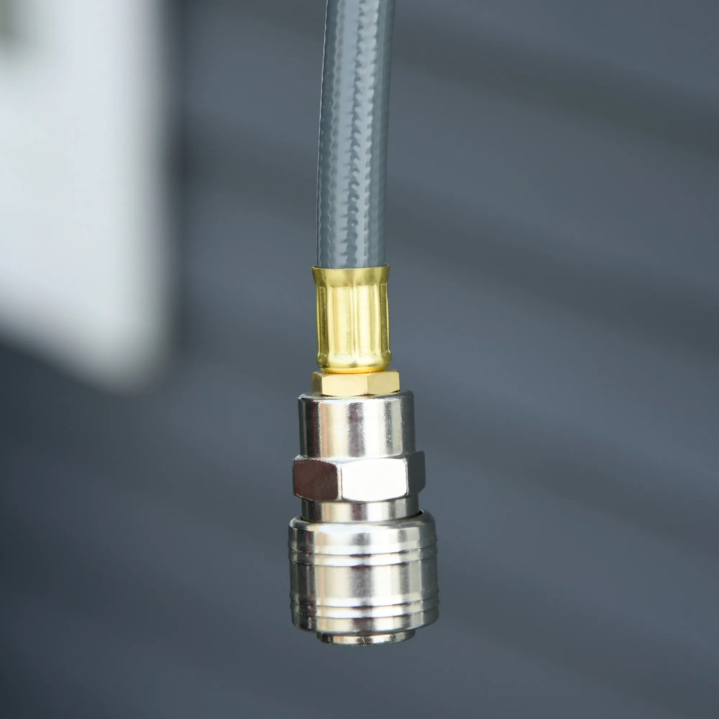 DURHAND Furtun Automat de Perete, Sistem de Irigare cu Conexiune Φ1/4''', Rotire 180º, 20+2m | Aosom Romania