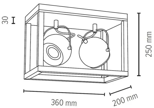 Spot-Light 5227274 - Plafonieră LED ROY 2xGU10/5W/230V stejar mat
