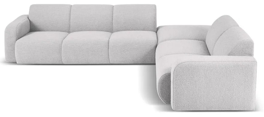 Colțar gri deschis cu tapițerie din stofă bouclé (colț dreapta) Molino – Micadoni Home