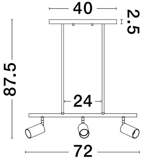 Lustra suspendata cu 3 surse de iluminat design modern POGNO negru, auriu