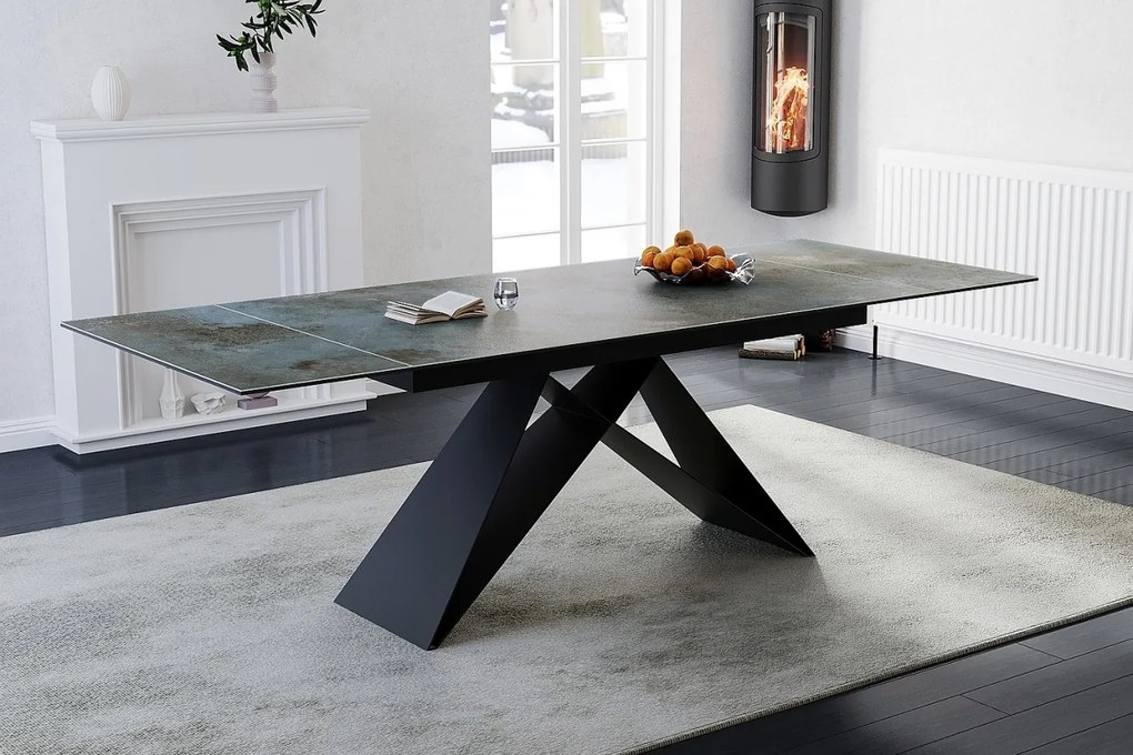 Masa extensibila Westin Ceramic Ossido turcoaz/negru mat L160-240 cm