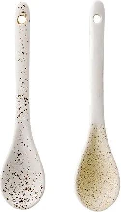 Lingurita ceramica alb/maro 13 cm Sui Bloomingville