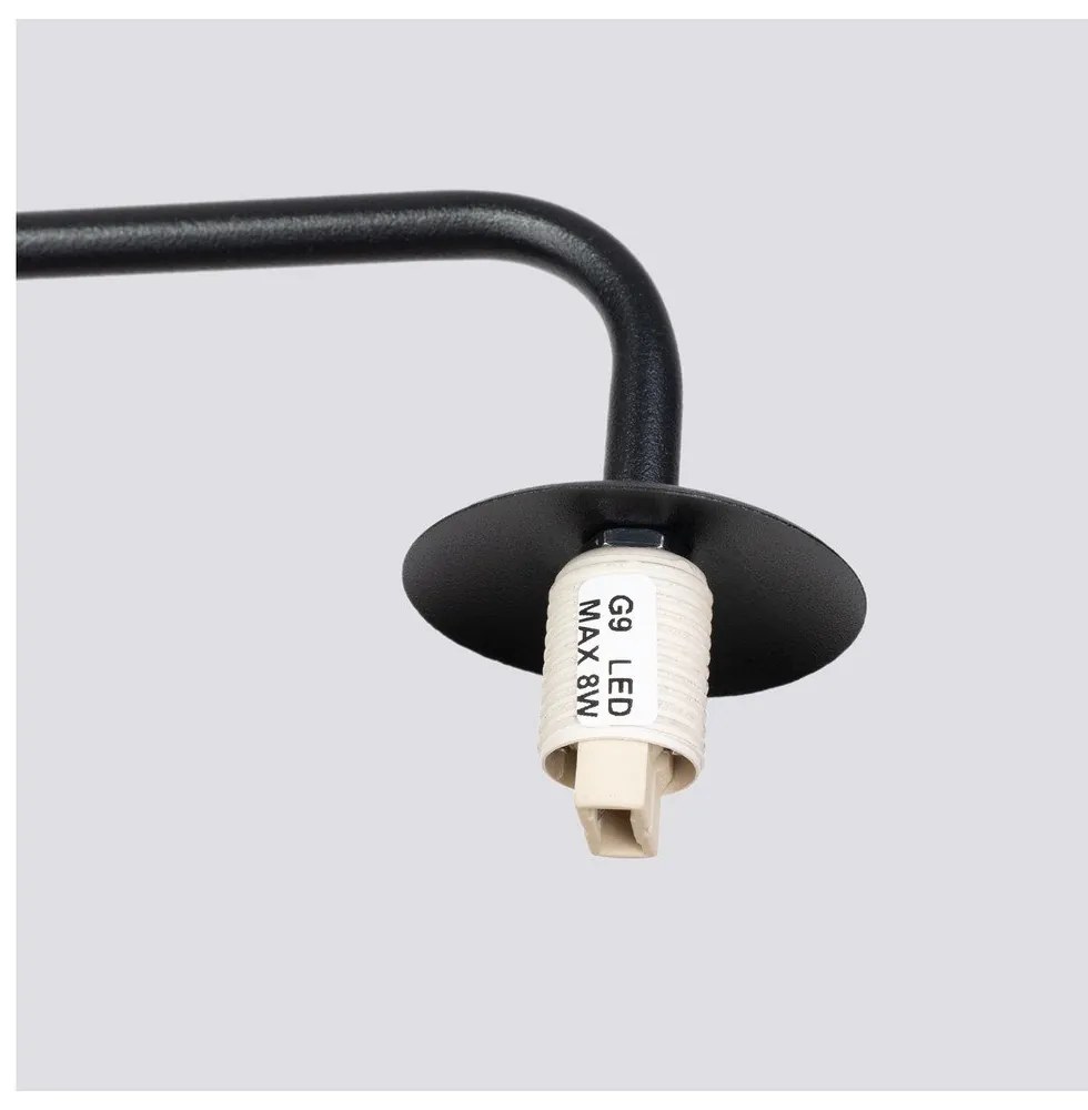 Aplică de perete neagră-albă Beam – Sollux