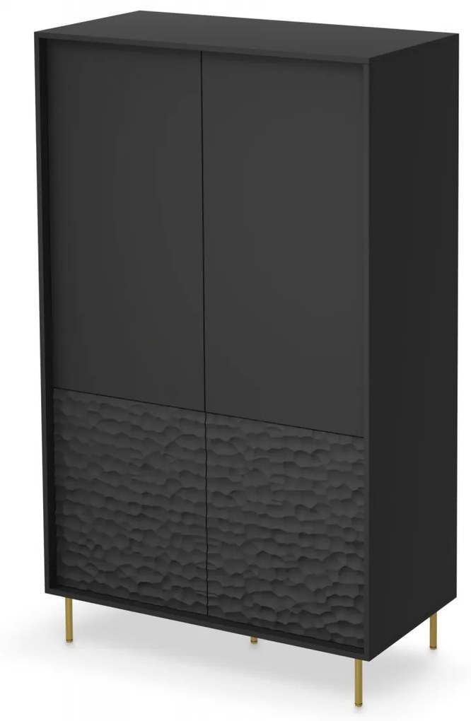 Dulap Bullet S-1 negru/auriu L90 cm