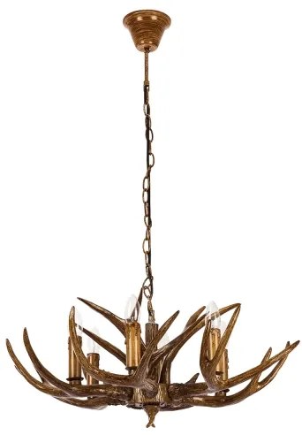 Brilagi - Candelabru suspendat pe lanț DEER 6xE14/10W/230V, Ø 70 cm