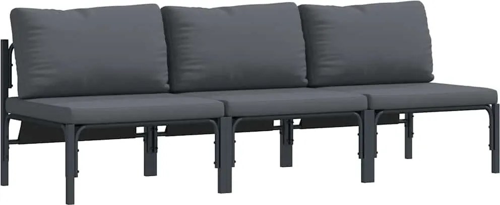 vidaXL Mobilier pentru Exterior 3 pcs Antracit 80 x 80 x 71 cm Oțel