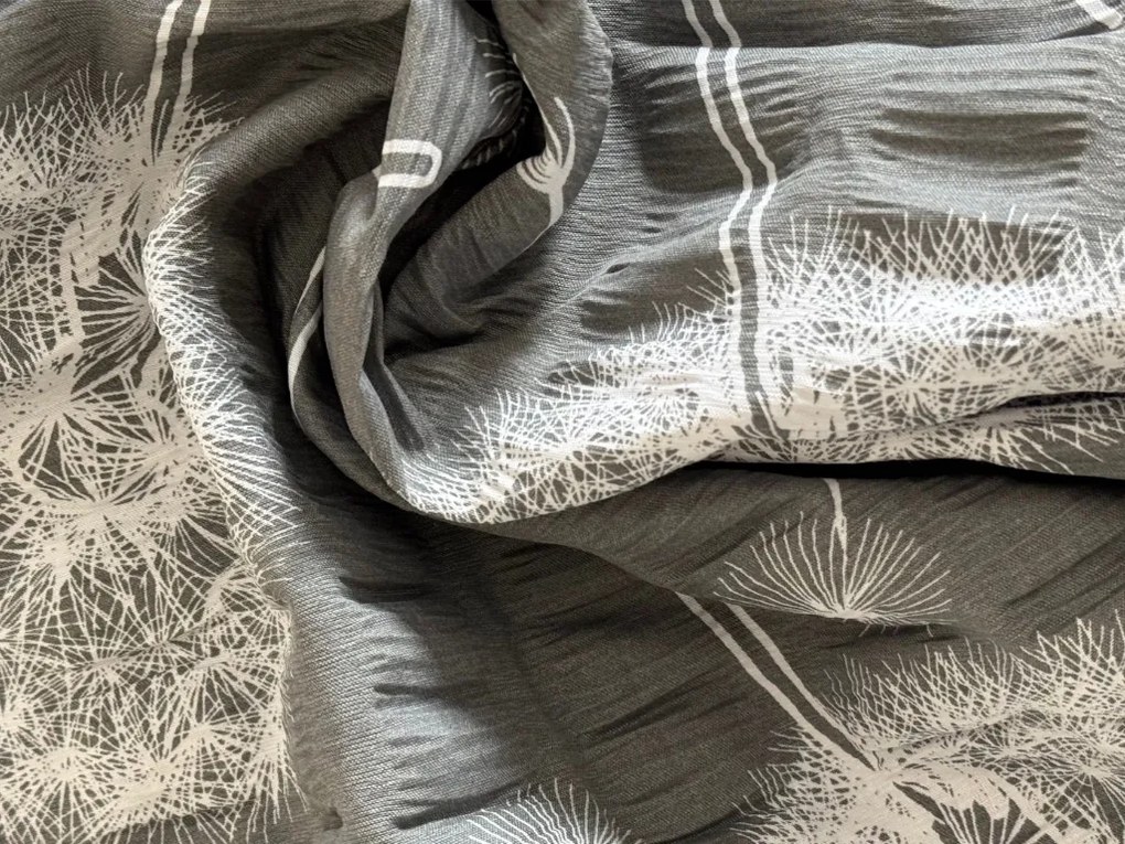Lenjerie de pat din crep DANDELION BLEND gri cu buzunar hotelier Dimensiune lenjerie de pat: 70 x 90 cm | 140 x 200 cm
