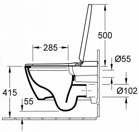 Set vas WC suspendat, Villeroy &amp; Boch, ViClean-I100, DirectFlush, vas cu functie de bideu, negru, V0E100S0