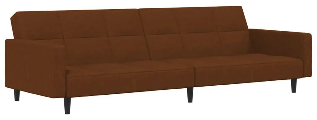 340677 vidaXL Canapea extensibilă cu 2 locuri, maro, microfibră