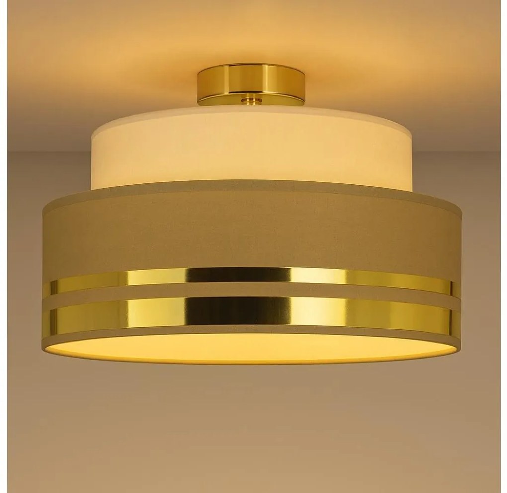 Plafonieră TAMI 1xE27/60W/230V bej/maro/auriu