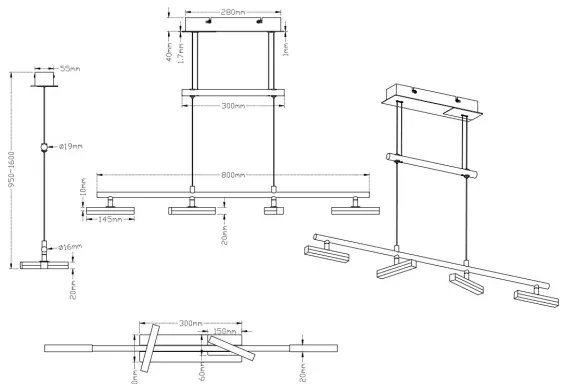 Trio - Lustră LED dimabilă pe cablu OPIUM 4xLED/4W/230V