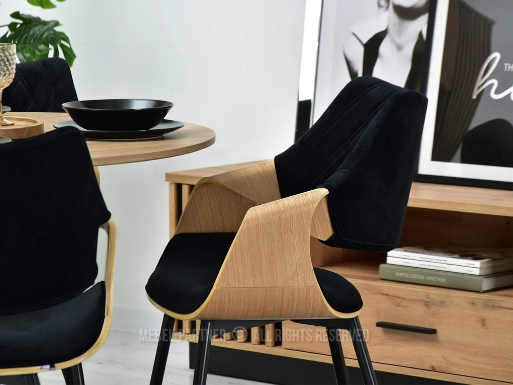 Scaun Rolf K (stejar negru + negru). 1111252