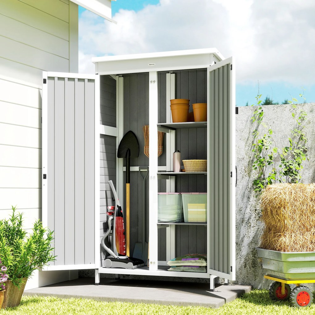 Outsunny Dulap de Exterior pentru Unelte cu 3 Rafturi Detasabile | Aosom Romania