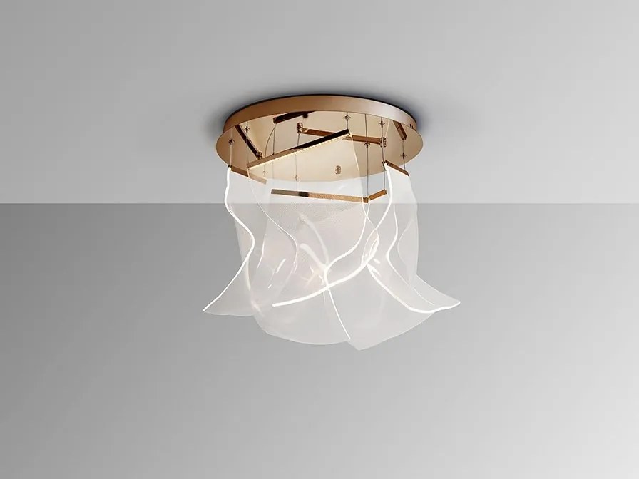Lustra LED suspendata design ultra-modern Velos II auriu