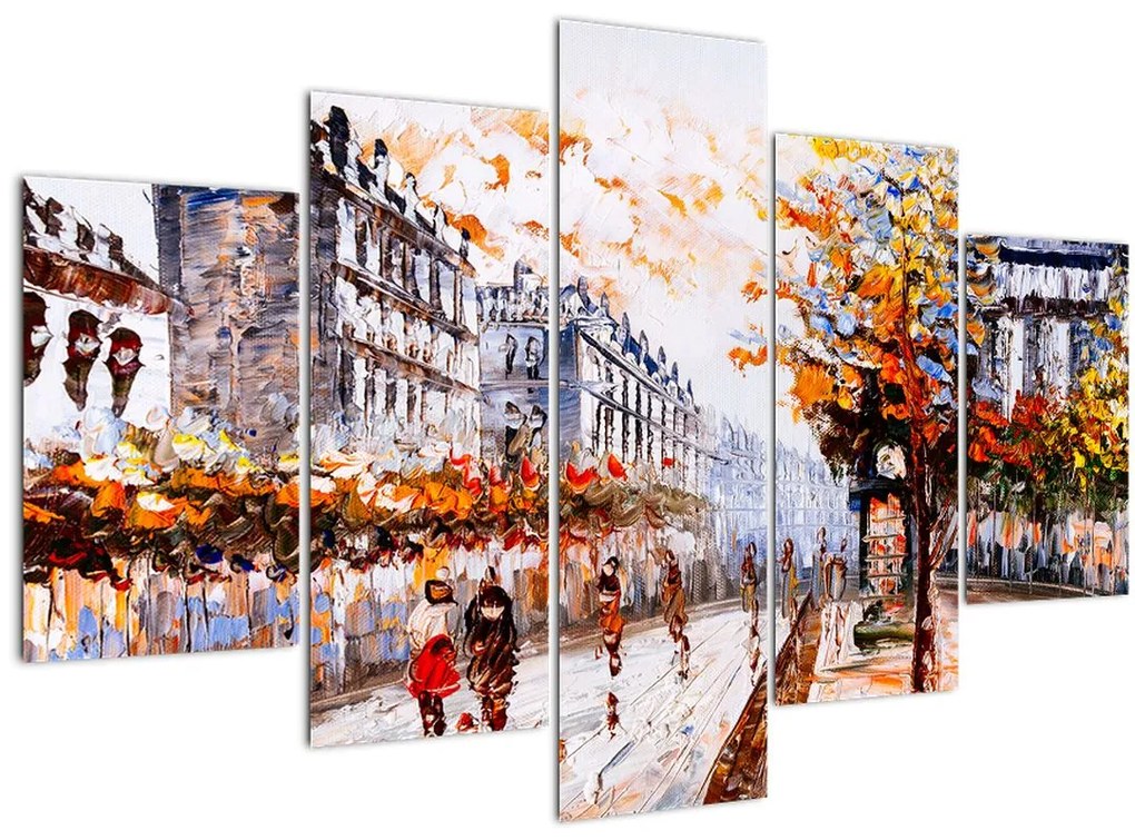 Tablou - Viața în oraș (150x105 cm)