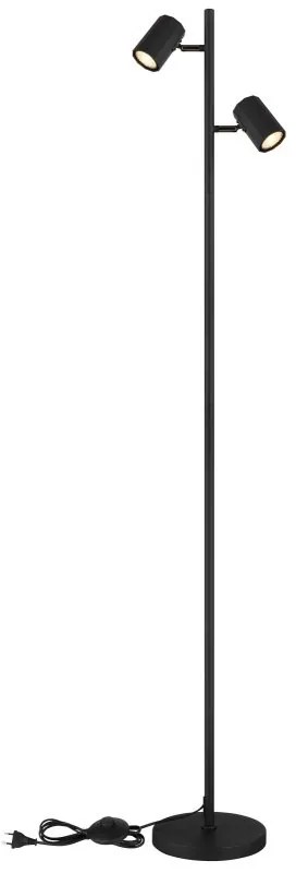 Lampa de podea cu 2 Spoturi metal negru JAMES