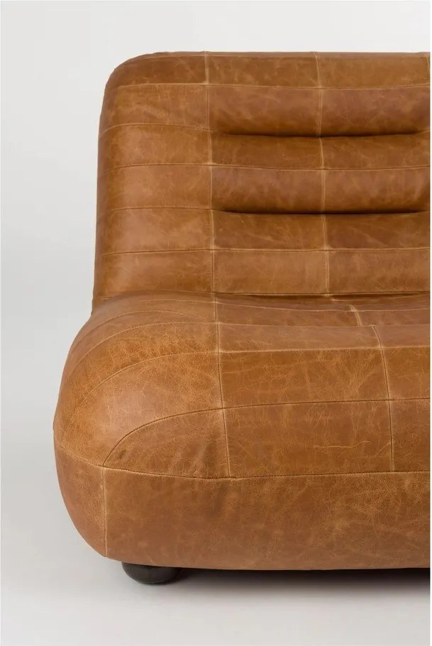 Fotoliu maro coniac cu tapițerie din piele Wyatt – Dutchbone