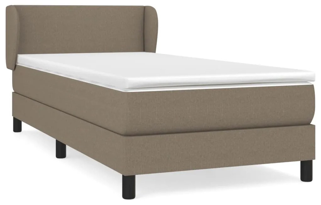 3126041 vidaXL Pat box spring cu saltea, gri taupe, 80x200 cm, textil