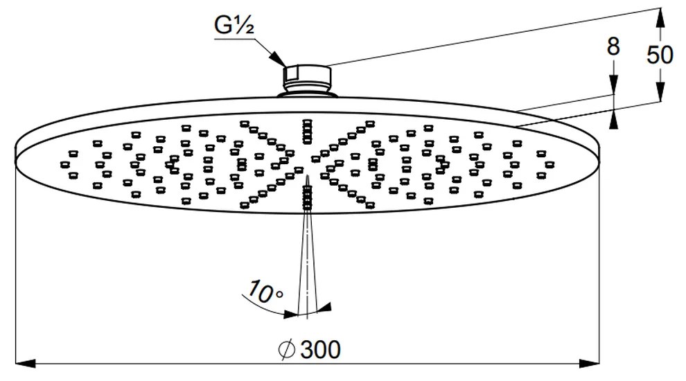 Palarie dus rotunda crom O 300 mm Kludi A-QA 6433005-00 Ø 300 mm