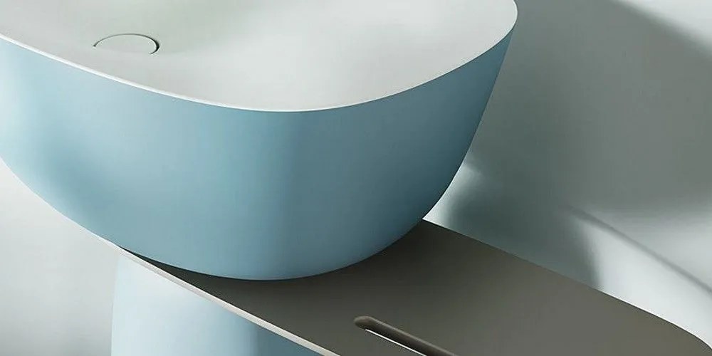 Chiuveta baie cu picior, albastru Kolpa San Milo Set 101x51xH92 cm