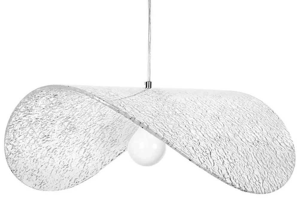 Lustra suspendata din sticla structurata Hat 80 transparent