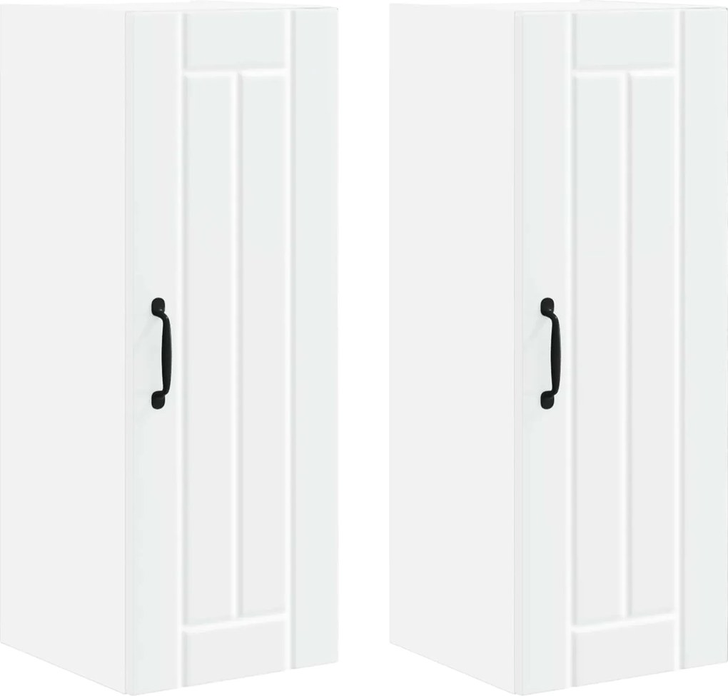 vidaXL Dulap de bucătărie 2 pcs Alb 30 x 31 x 80 cm Lemn compozit
