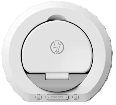 Immax 08983L - Ceas deșteptător cu LCD și încărcător wireless Qi 27W/9V alb