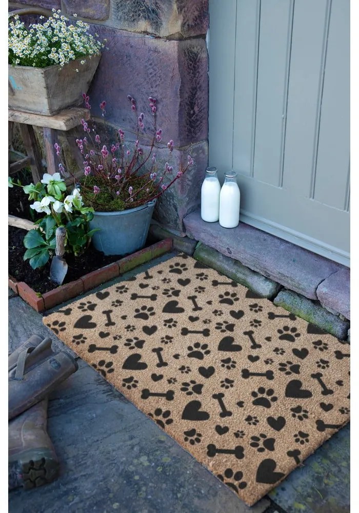 Covoraș de intrare din fibre de nucă de cocos 60x90 cm Paws and Bones – Artsy Doormats